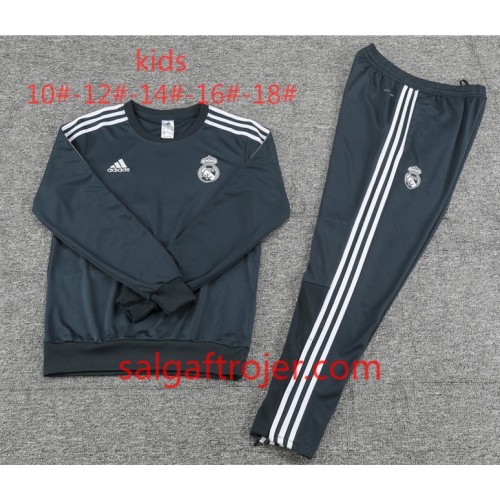 Real Madrid Børn Sweatshirt Dragt Sort 2018-2019 Real Madrid Børn Sweatshirt Dragt Sort 2018-2019